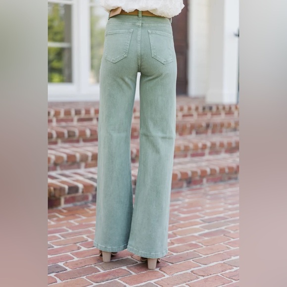 Mother Mid Rise Dazzler Ankle Fray Corduroy Jeans Pants Gray Green 26 Short - Picture 3 of 10